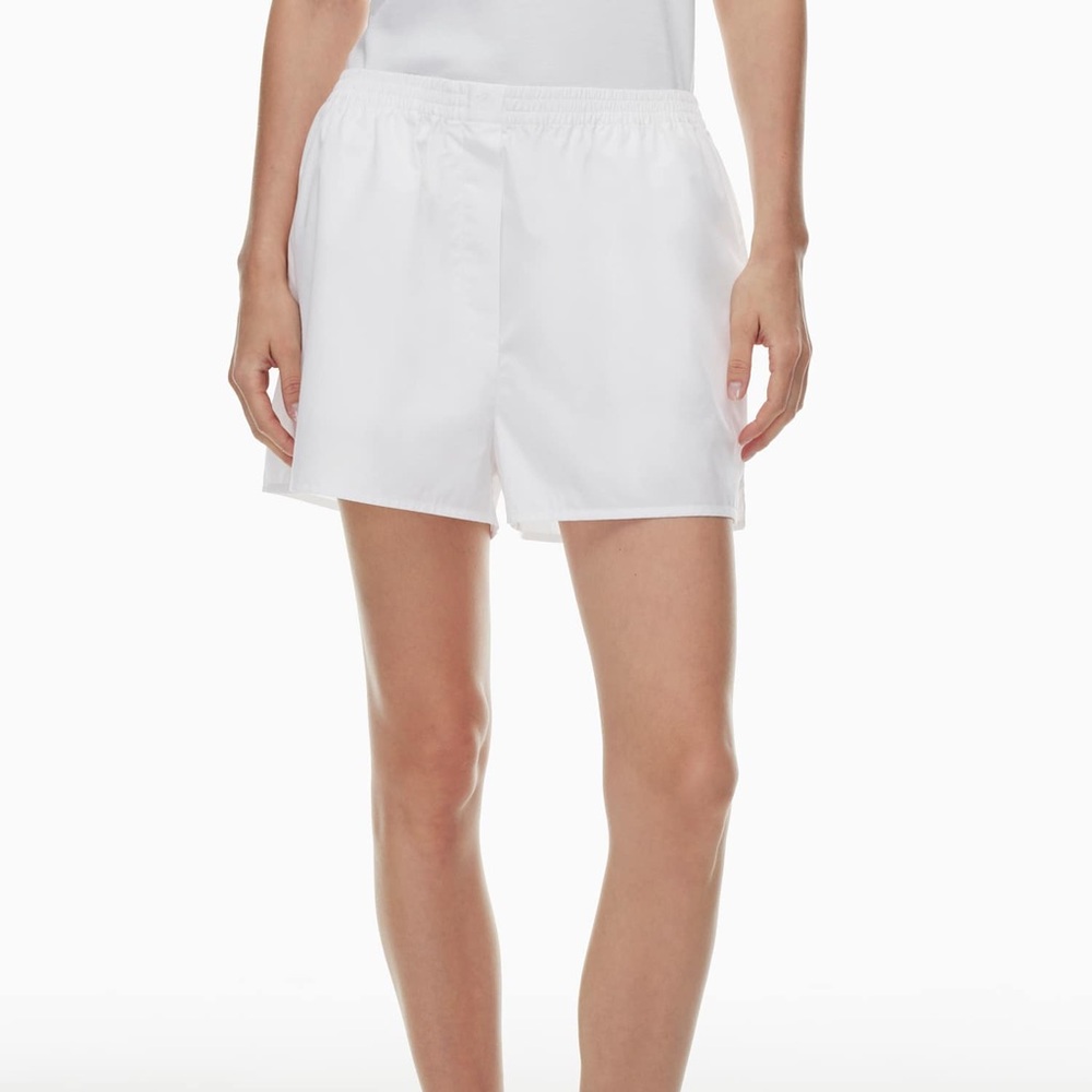 Aritzia Babaton Deakins Short - Ablaze Orange Relaxed High Rise Cotton Shorts - Picture 5 of 12